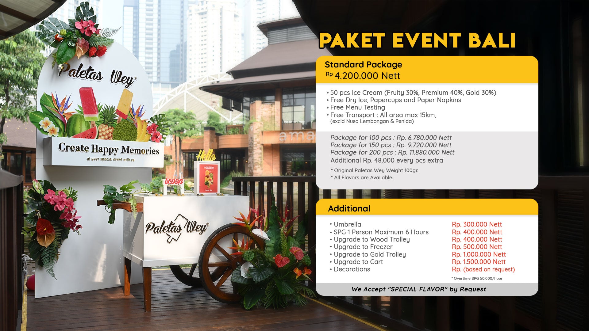 paket acara paletas wey