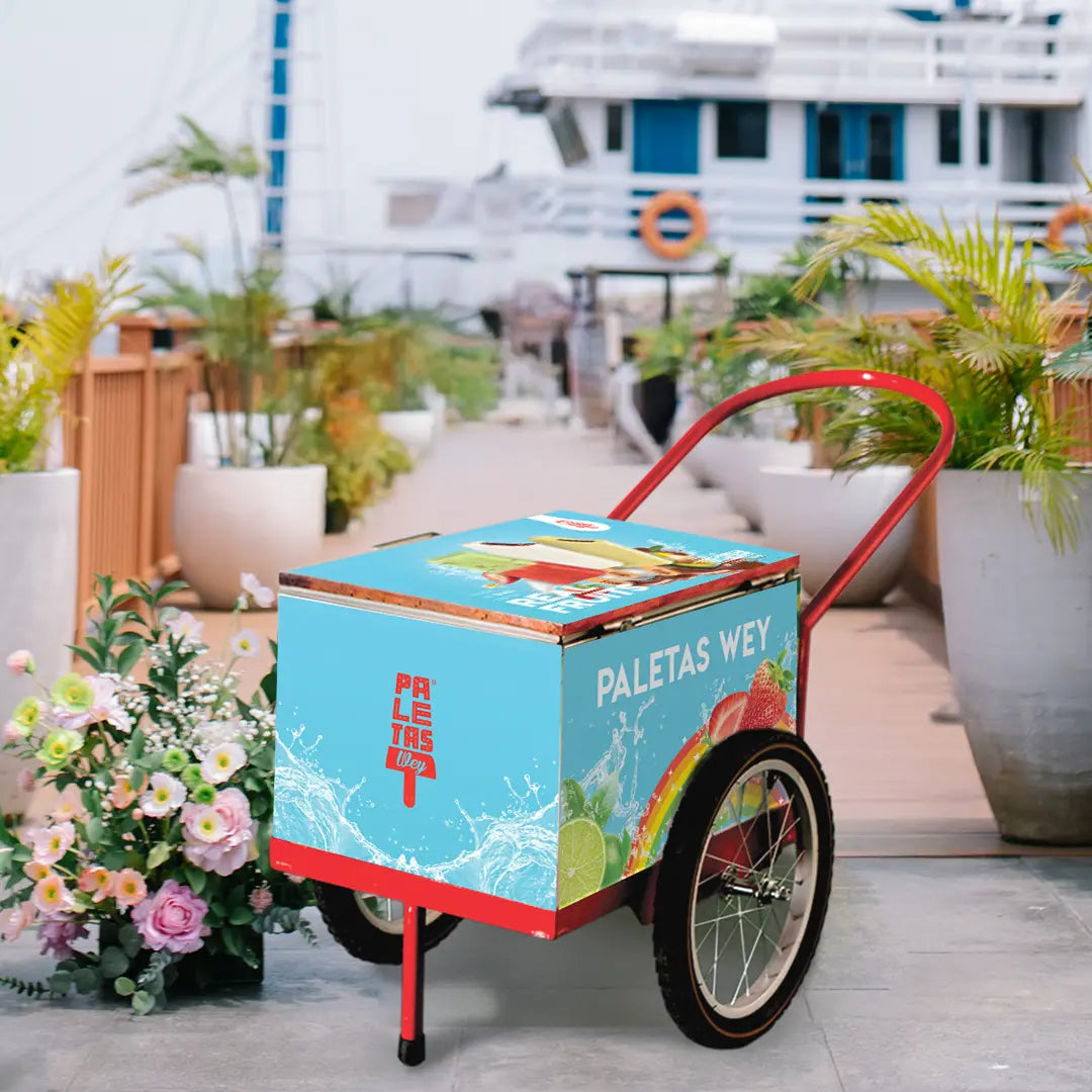 wood trolley paletas wey